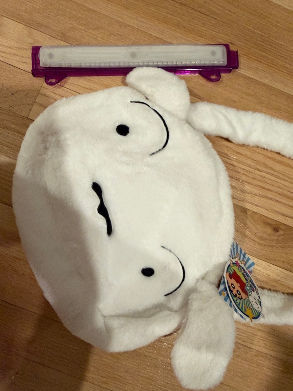 Miniso Crayon Shinchan Collection Shoulder Bag, White Fluffy, NWT - Picture 12 of 12